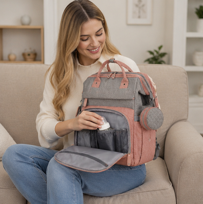 Waterproof Diaper Backpack - Large Capacity Baby Bag with Insulated Bottle Pockets for Moms, Travel and Nursery Organization