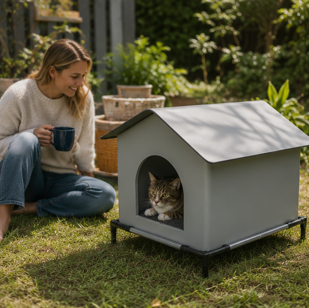 Waterproof Outdoor Pet House – Foldable Warm Cat and Dog Shelter for Winter Sleeping and Protection