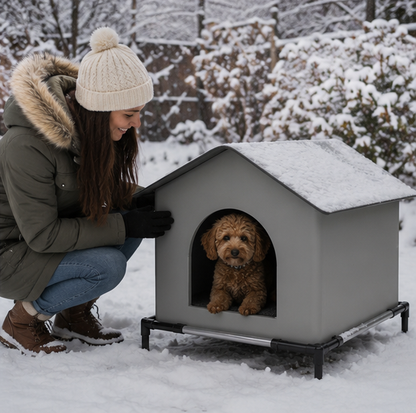Waterproof Outdoor Pet House – Foldable Warm Cat and Dog Shelter for Winter Sleeping and Protection