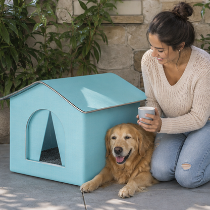 Waterproof Outdoor Pet House – Foldable Warm Cat and Dog Shelter for Winter Sleeping and Protection