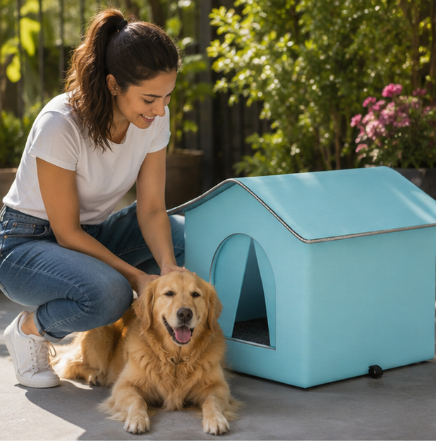 Waterproof Outdoor Pet House – Foldable Warm Cat and Dog Shelter for Winter Sleeping and Protection