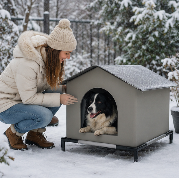 Waterproof Outdoor Pet House – Foldable Warm Cat and Dog Shelter for Winter Sleeping and Protection