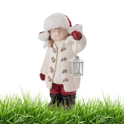 Christmas Lantern Figurine – Festive Kids Holiday Decoration with Lantern Design for Seasonal Displays