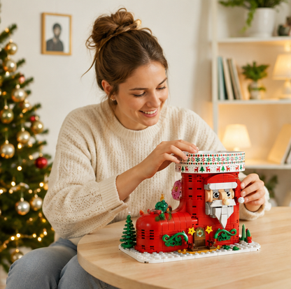 Winter Village Building Block Set – Christmas House Model Bricks for Creative Display, Family Building and Holiday Gifts