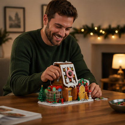 Winter Village Building Block Set – Christmas House Model Bricks for Creative Display, Family Building and Holiday Gifts
