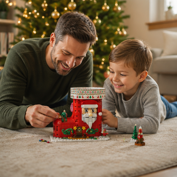 Winter Village Building Block Set – Christmas House Model Bricks for Creative Display, Family Building and Holiday Gifts