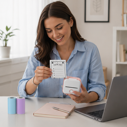 Wireless Mini Thermal Printer-Portable Pocket Sticker Printer for Journals Notes DIY Crafts and Student Organization