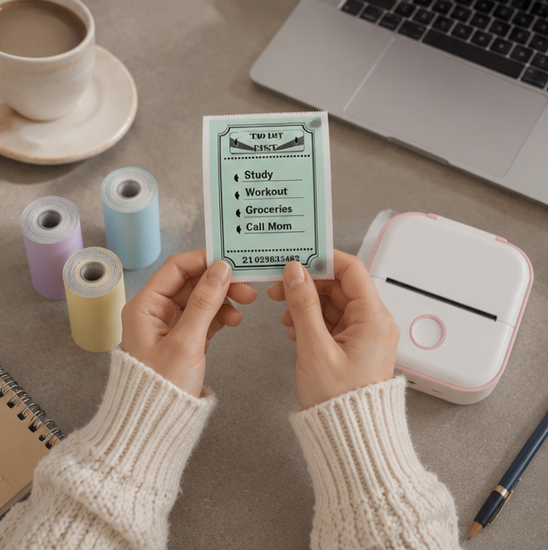 Wireless Mini Thermal Printer-Portable Pocket Sticker Printer for Journals Notes DIY Crafts and Student Organization