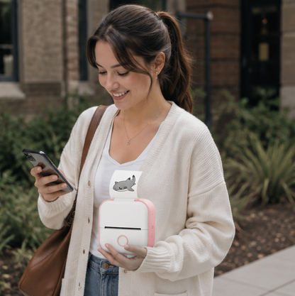 Wireless Mini Thermal Printer-Portable Pocket Sticker Printer for Journals Notes DIY Crafts and Student Organization