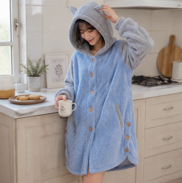Women's Cat Ear Hoodie - Fleece Pullover Sweatshirt with Cute Print and Plus Size Comfort
