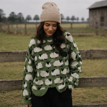 Women’s Cozy Animal Print Sweater – 3D Knit Pullover with Stylish Wildlife Design for Casual Autumn Winter Fashion