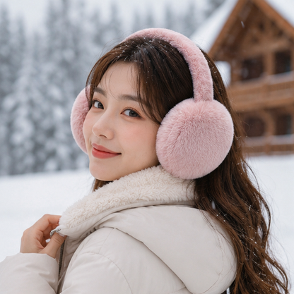 Women's Plush Winter Earmuffs – Foldable Soft Ear Warmers for Outdoor Travel, Daily Wear and Cold Weather Protection