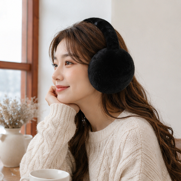 Women's Plush Winter Earmuffs – Foldable Soft Ear Warmers for Outdoor Travel, Daily Wear and Cold Weather Protection