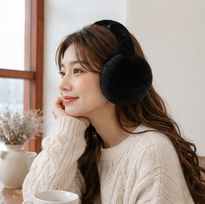 Women's Plush Winter Earmuffs – Foldable Soft Ear Warmers for Outdoor Travel, Daily Wear and Cold Weather Protection