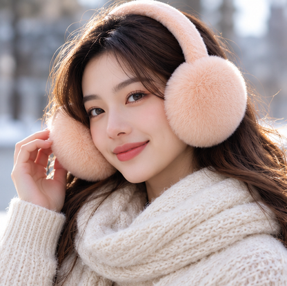 Women's Plush Winter Earmuffs – Foldable Soft Ear Warmers for Outdoor Travel, Daily Wear and Cold Weather Protection