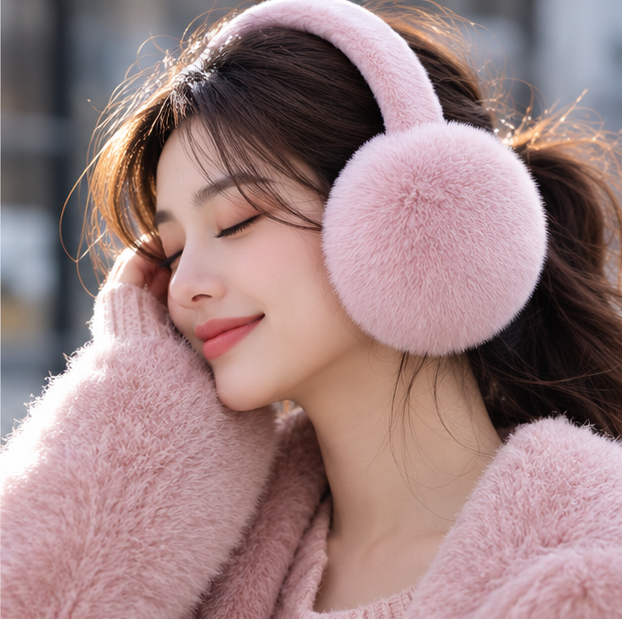 Women's Plush Winter Earmuffs – Foldable Soft Ear Warmers for Outdoor Travel, Daily Wear and Cold Weather Protection