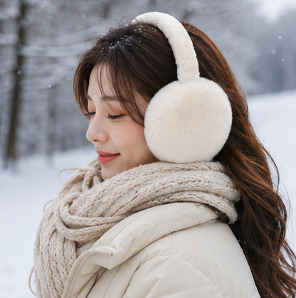 Women's Plush Winter Earmuffs – Foldable Soft Ear Warmers for Outdoor Travel, Daily Wear and Cold Weather Protection