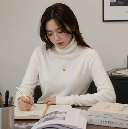 Women's Velvet Turtleneck Sweater – Thick Thermal Knit Pullover for Cozy Winter Layering and Everyday Comfort