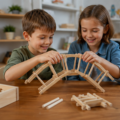 Wooden Bridge Building Block Kit – DIY Science Construction Model for Kids STEM Learning, Creative Assembly and Educational Play
