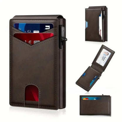 VaultGuard™ Leather RFID Pop-Up Wallet
