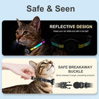 AirTag Breakaway Reflective Cat Collar with Holder & Bell