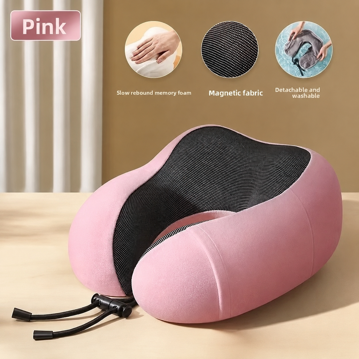 U-Shaped Memory Foam Neck Pillow – Soft Ergonomic Travel Pillow with Cervical Support for Airplanes, Sleeping, Relaxation and Neck Comfort