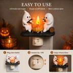 3D Flickering Campfire Plug-In Night Light, Halloween & Christmas Character LED Nightlight