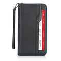 Family Leather Passport Wallet RFID Blocking Holder for 6 Passports