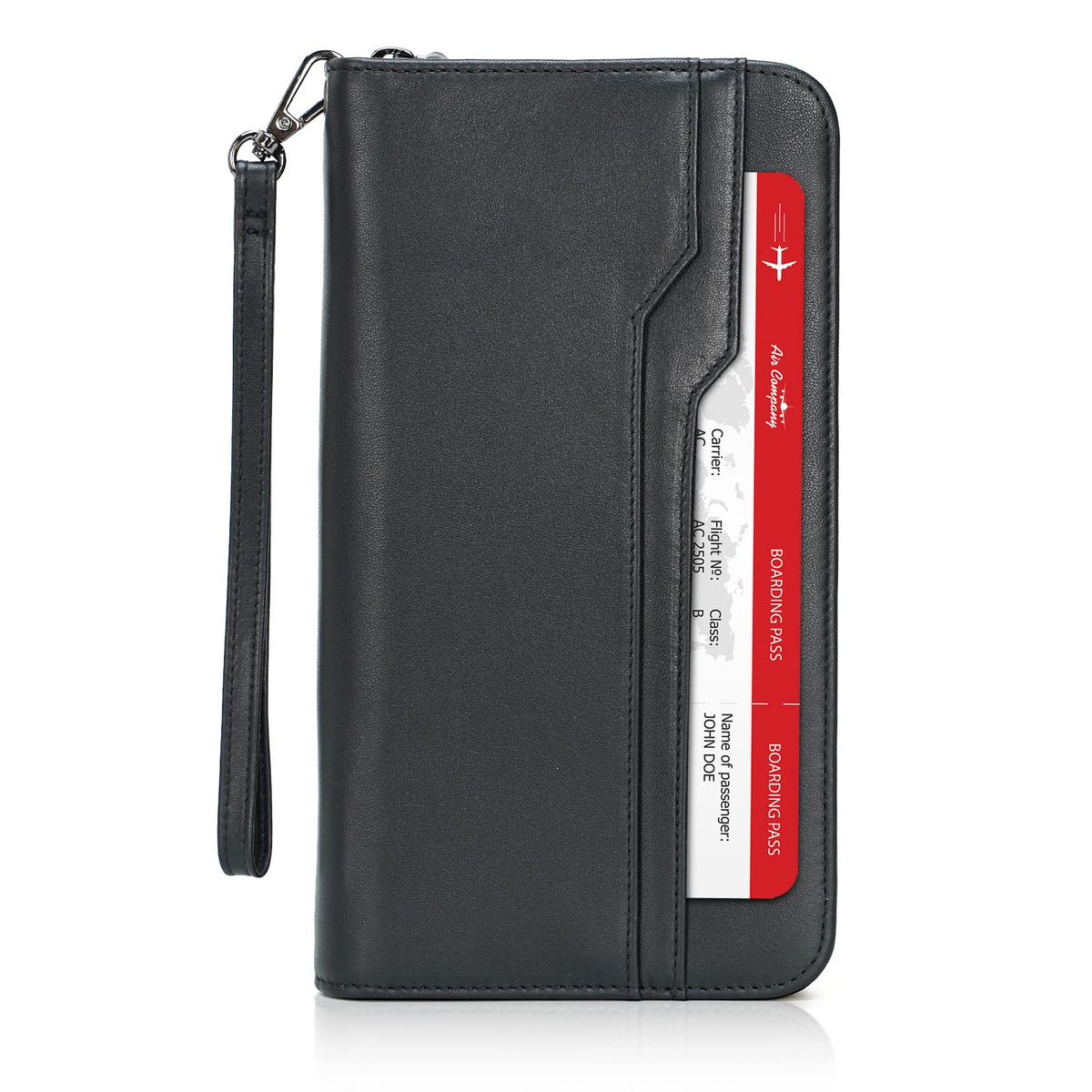 Family Leather Passport Wallet RFID Blocking Holder for 6 Passports