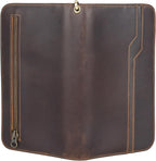 Family Leather Passport Wallet RFID Blocking Holder for 6 Passports
