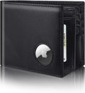Men’s AirTag Wallet Genuine Leather RFID Blocking Bifold with 14 Card Slots