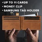 Men's SmartTag2 Wallet Slim Leather RFID Blocking Card Holder Brown