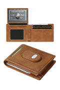 Men's SmartTag2 Wallet Slim Leather RFID Blocking Card Holder Brown