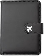 RFID Leather Passport Holder Travel Wallet with Magnetic Closure