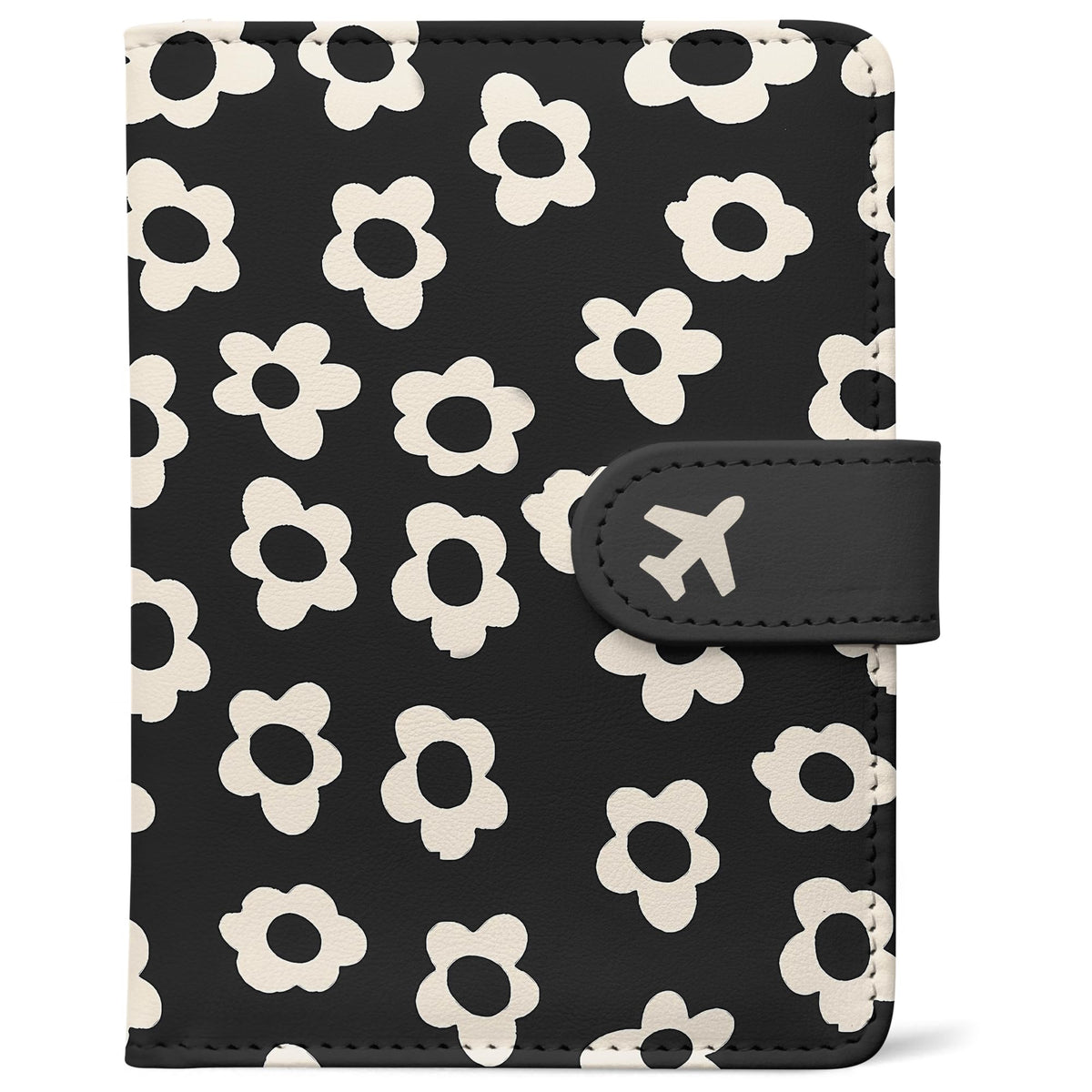 RFID Leather Passport Holder Travel Wallet with Magnetic Closure