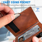 RFID Slim Wallet for Men with Pop-Up Card Holder & Coin Slot