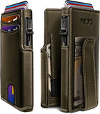 RFID Slim Wallet for Men with Pop-Up Card Holder & Coin Slot