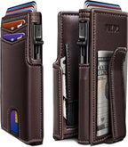 RFID Slim Wallet for Men with Pop-Up Card Holder & Coin Slot