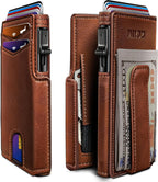 RFID Slim Wallet for Men with Pop-Up Card Holder & Coin Slot