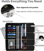 RFID Slim Wallet for Women with 12 Card Slots & Coin Pocket
