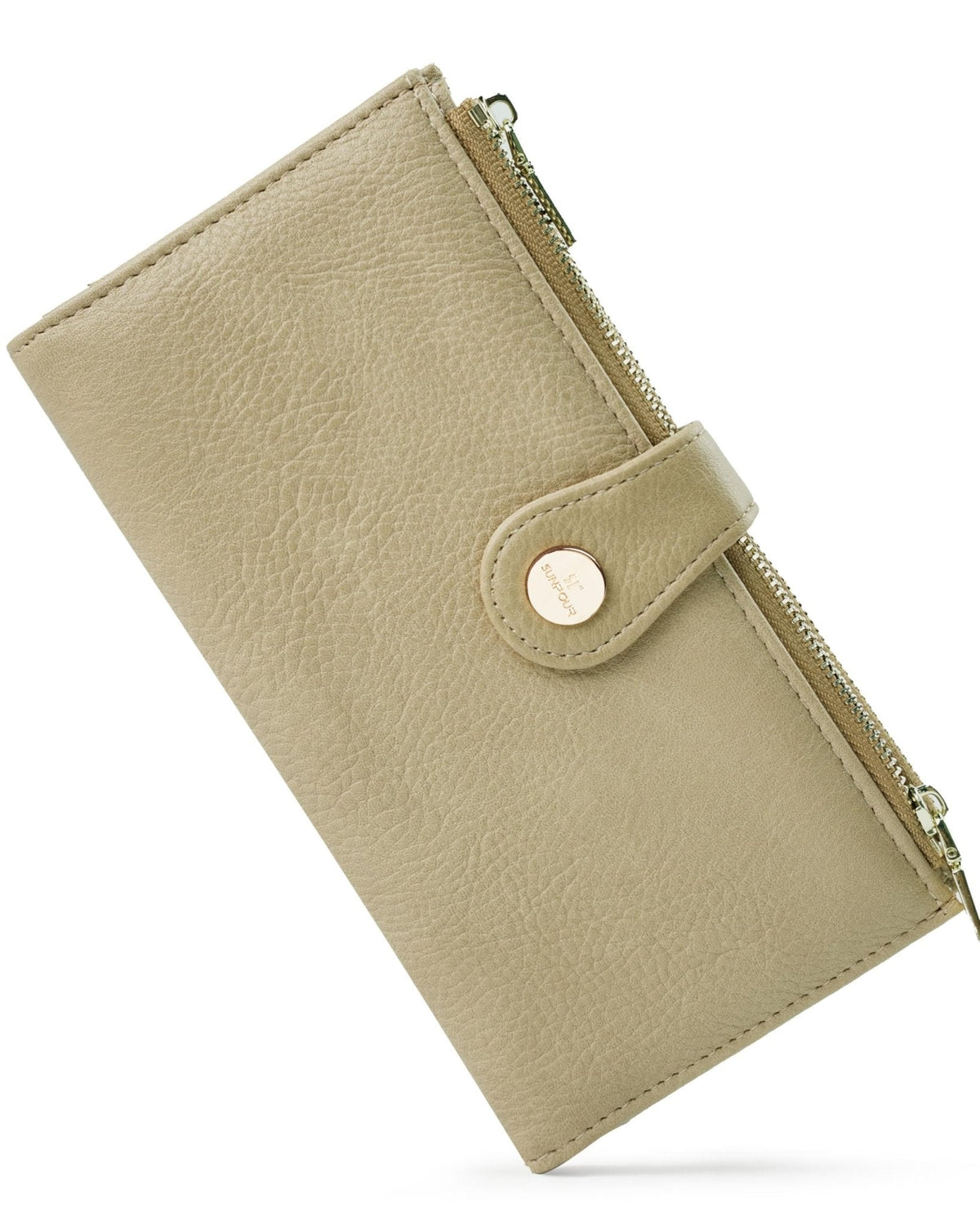 RFID Slim Wallet for Women with 12 Card Slots & Coin Pocket