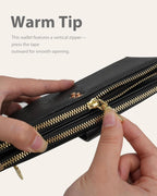 RFID Slim Wallet for Women with 12 Card Slots & Coin Pocket