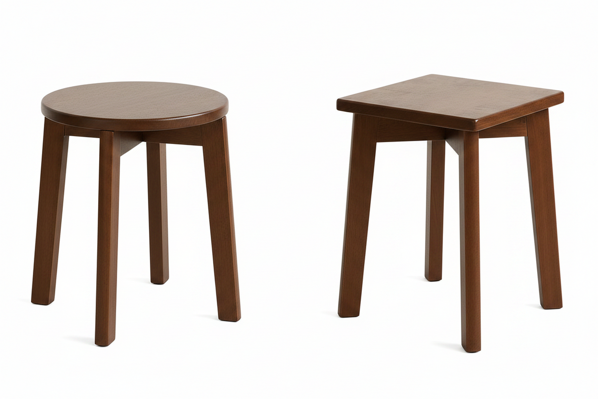 Solid Wood Dining Table Stool – Modern Stackable Rubber Wood Chair for Dining Room, Kitchen and Living Space.