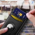 Slim AirTag Wallet for Men RFID Blocking Magnetic Front Pocket