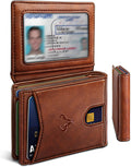 Slim Leather Wallet for Men RFID Blocking | Minimalist Front Pocket Card Holder Gift with 11 Slots