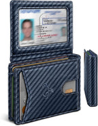 Slim Leather Wallet for Men RFID Blocking | Minimalist Front Pocket Card Holder Gift with 11 Slots