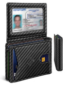 Slim Leather Wallet for Men RFID Blocking | Minimalist Front Pocket Card Holder Gift with 11 Slots