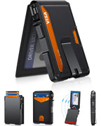 Slim Minimalist Wallet for Men with Money Clip – RFID Blocking, Pop-Up Card Holder, Holds 9-13 Cards