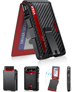 Slim Minimalist Wallet for Men with Money Clip – RFID Blocking, Pop-Up Card Holder, Holds 9-13 Cards