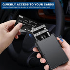 Slim Minimalist Wallet for Men with Money Clip – RFID Blocking, Pop-Up Card Holder, Holds 9-13 Cards